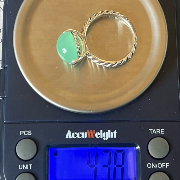 David Yurman Cable Classics Aqua Chalcedony Ring - Picture 4 of 5